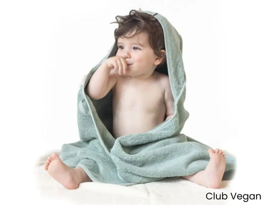 Set Zachte Handdoek met Capuchon Hair & Body Wash & Doekjes Mineraalgroen