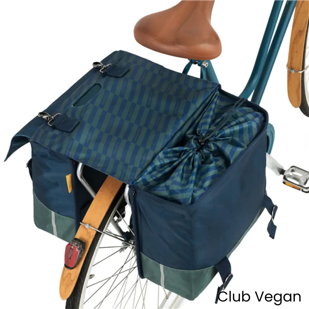 Duurzame Dubbele Fietstas – 40L – Blauw/Groen