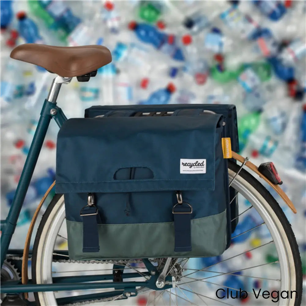 Duurzame Dubbele Fietstas – 40L – Blauw/Groen