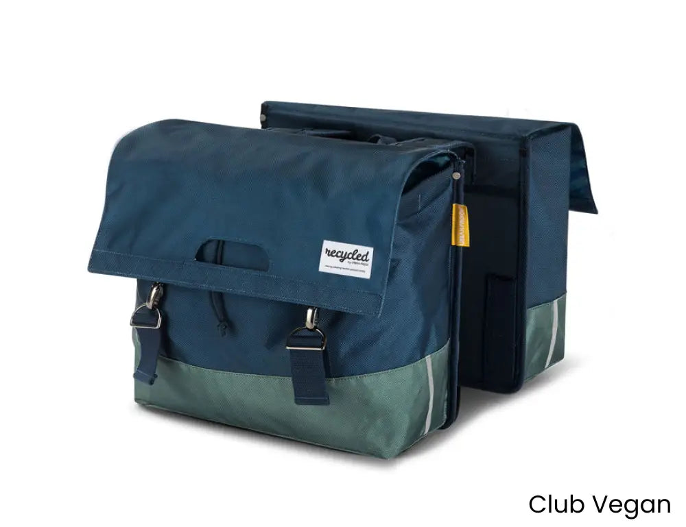 Duurzame Dubbele Fietstas – 40L – Blauw/Groen